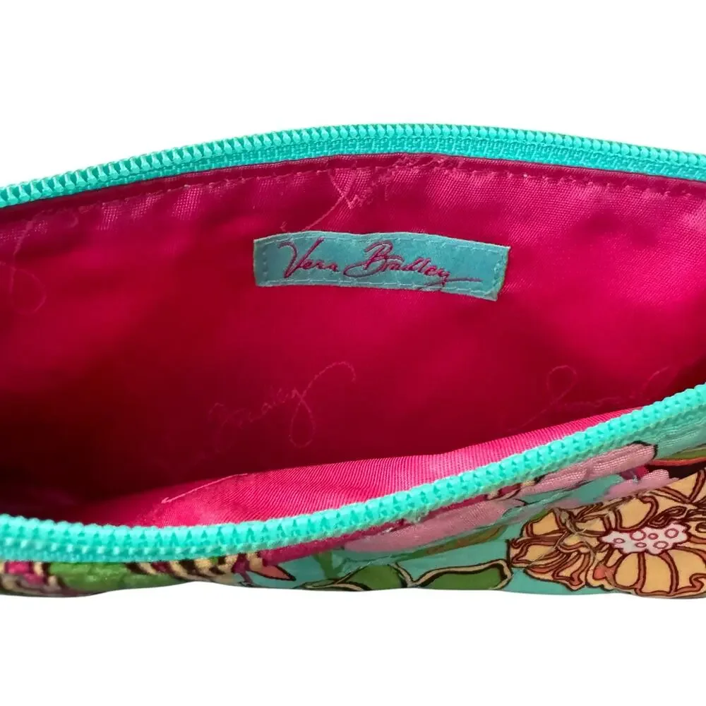 Vera Bradley 2 Piece Set 100% Silk Tropical Print Bermuda Style Bag and Pouch